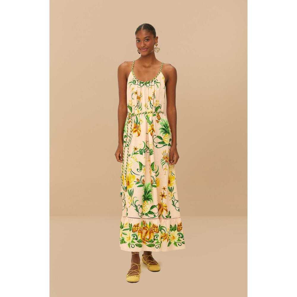 Pink Botanical Beauty LENZING™ ECOVERO™ Euroflax™ Maxi Dress. New, never worn!